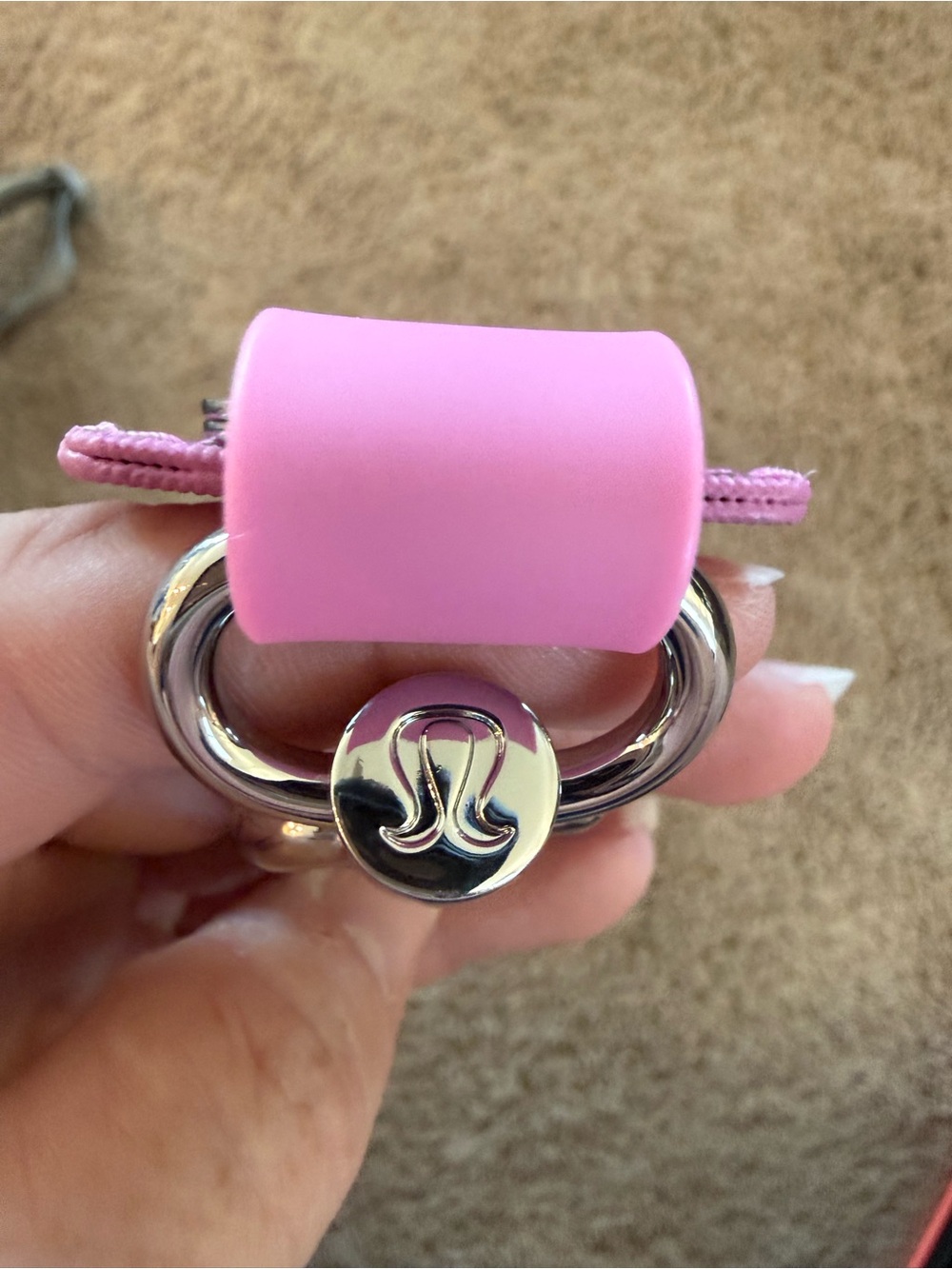 lululemon athletica Pink pearl never lost keychain - Picture 2 of 3